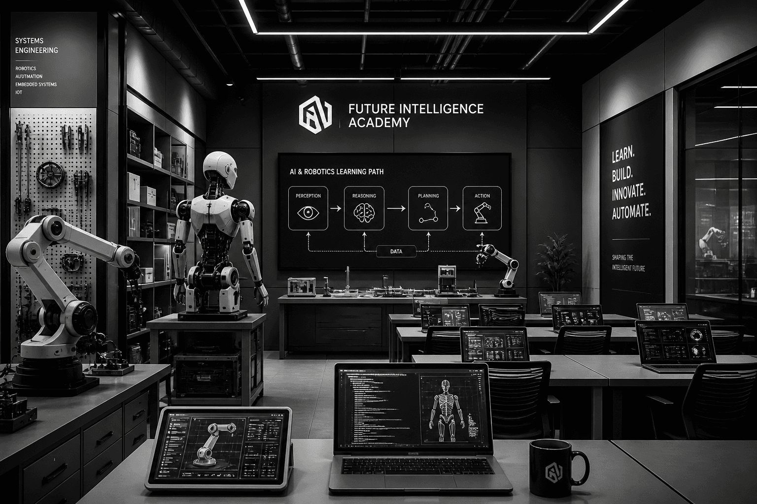 Futurebots Academy robotics and AI training environment